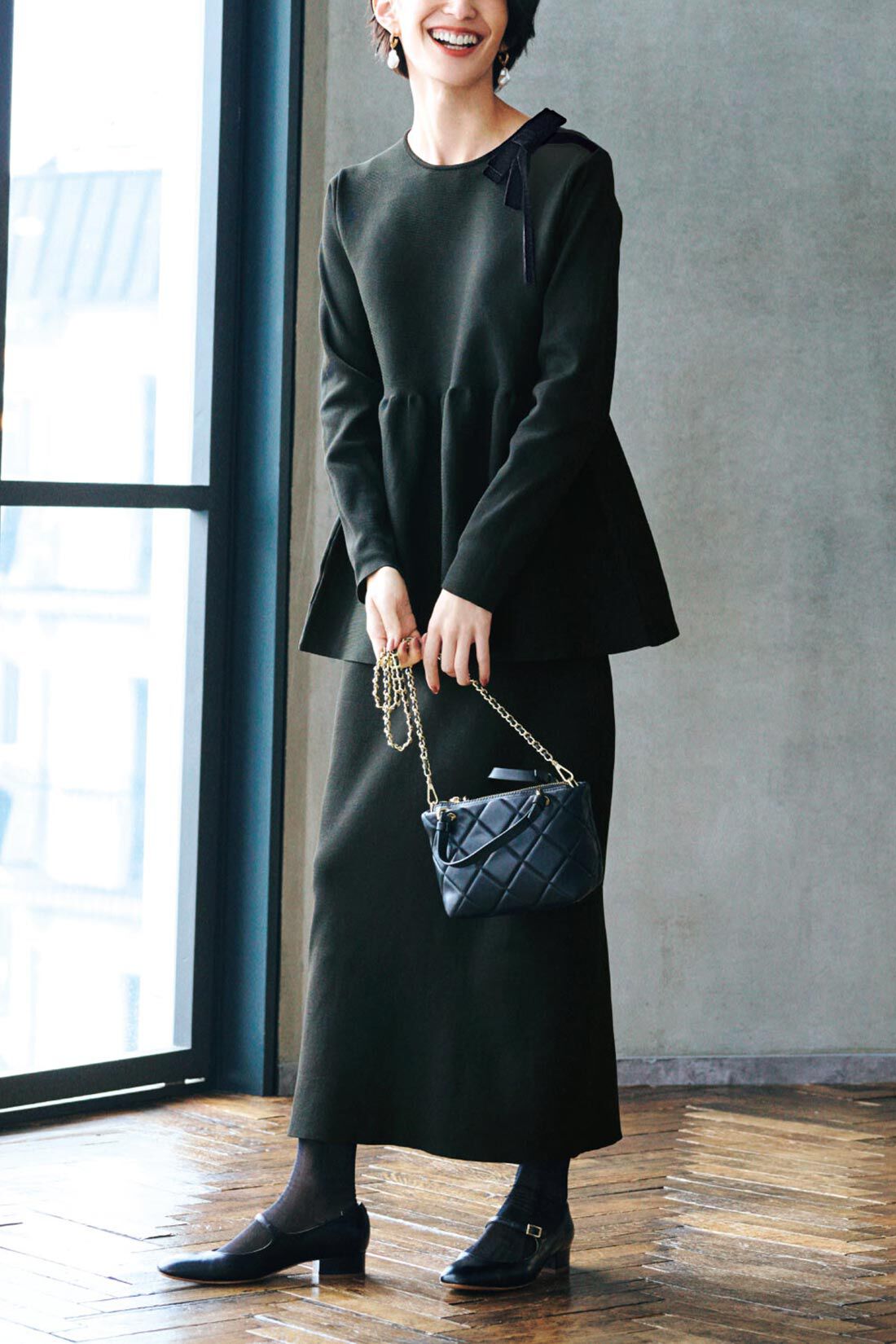 IEDIT[イディット] 福田麻琴さんコラボ 華やかニットセットアップ