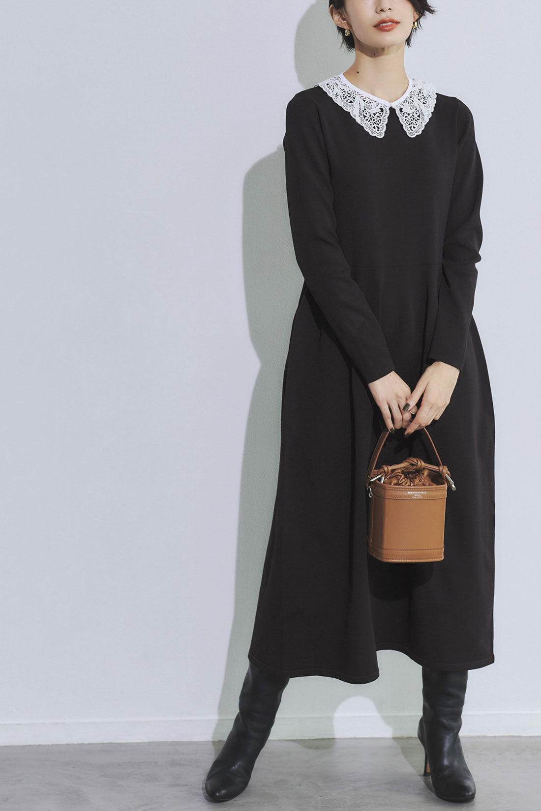 IEDIT[イディット] 福田麻琴さんコラボ クラス感漂うニットワンピース