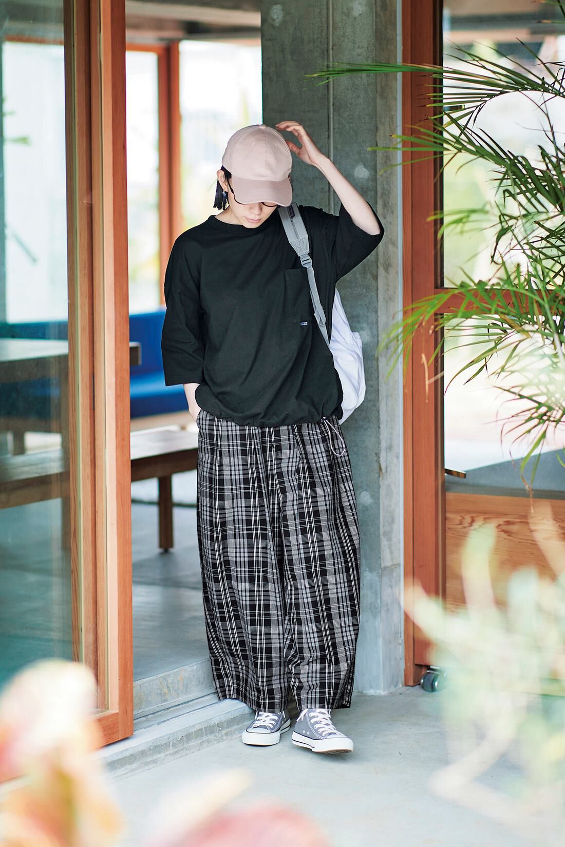 サニークラウズ 白黒チェックのワイドパンツ〈レディース〉｜Sunny