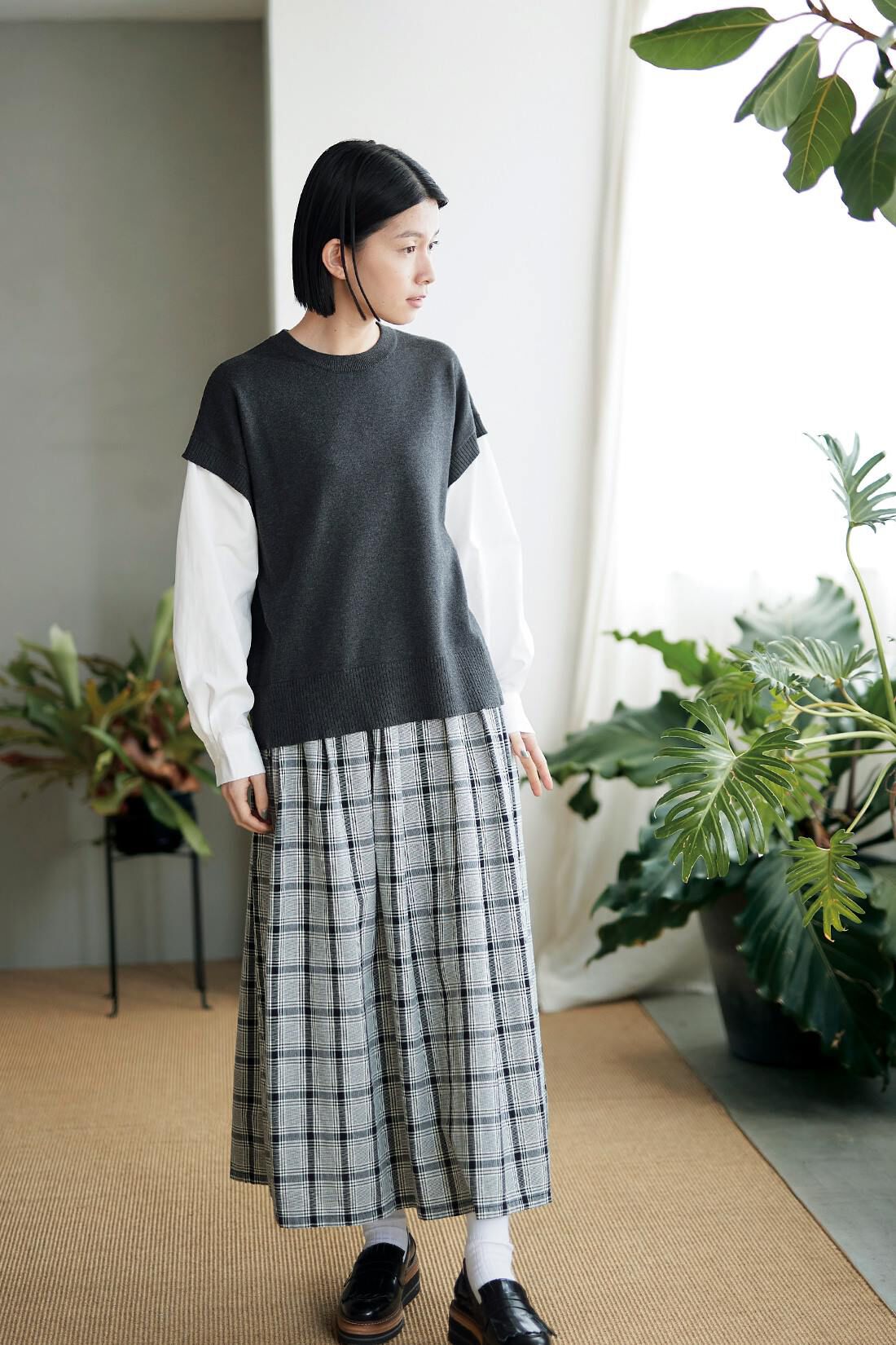 サニークラウズ モノトーンチェックのスカート〈レディース〉｜Sunny