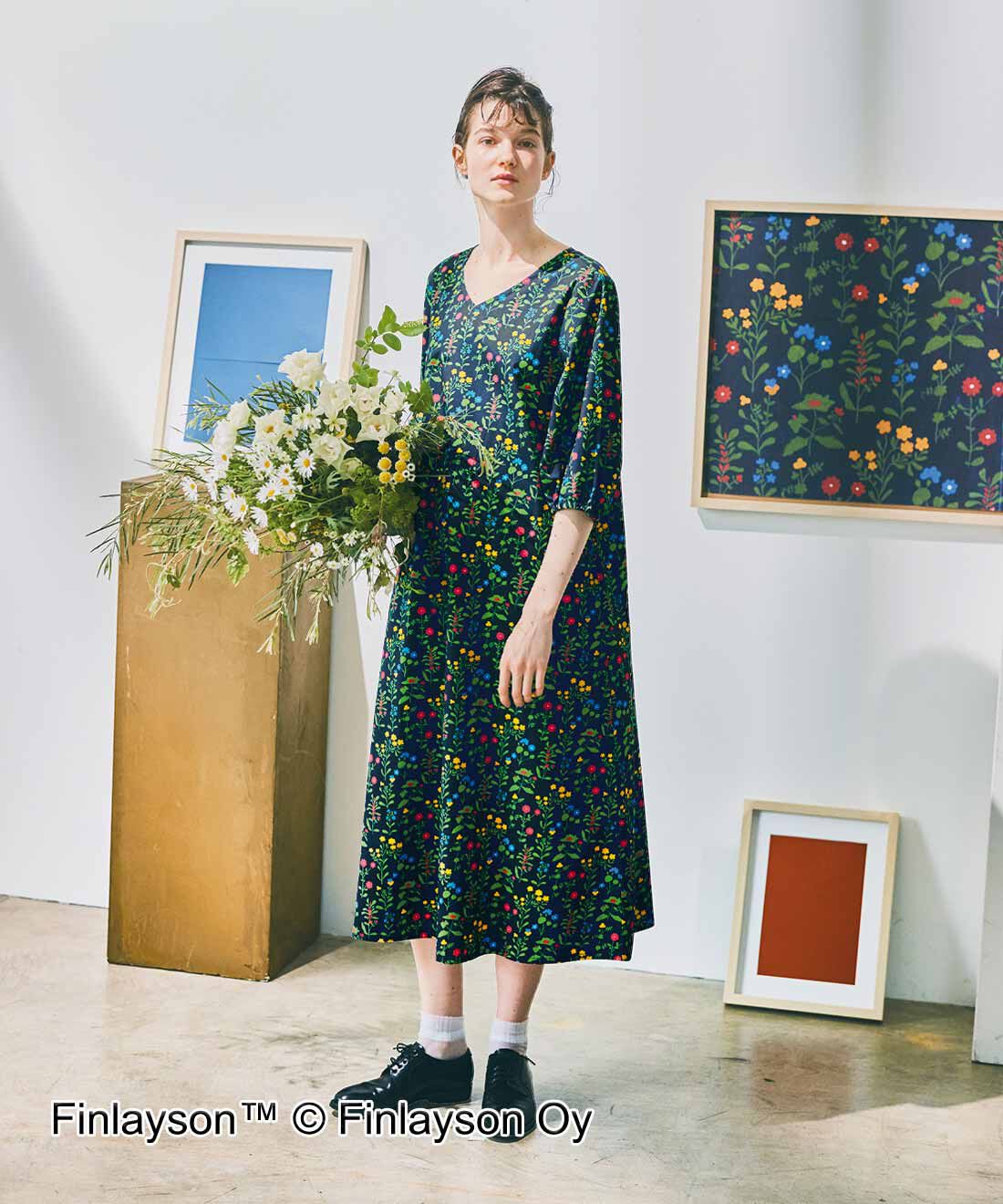 フィンレイソン ふんわりスリーブワンピース〈ウッラ〉｜シロップ