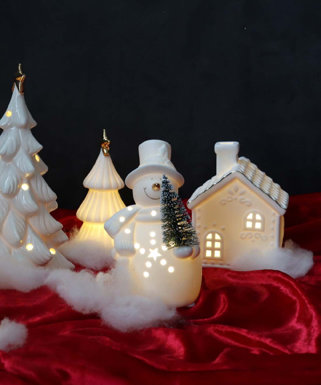 やわらかな灯りにこころがやすらぐLEDライト付きセラミックハウス