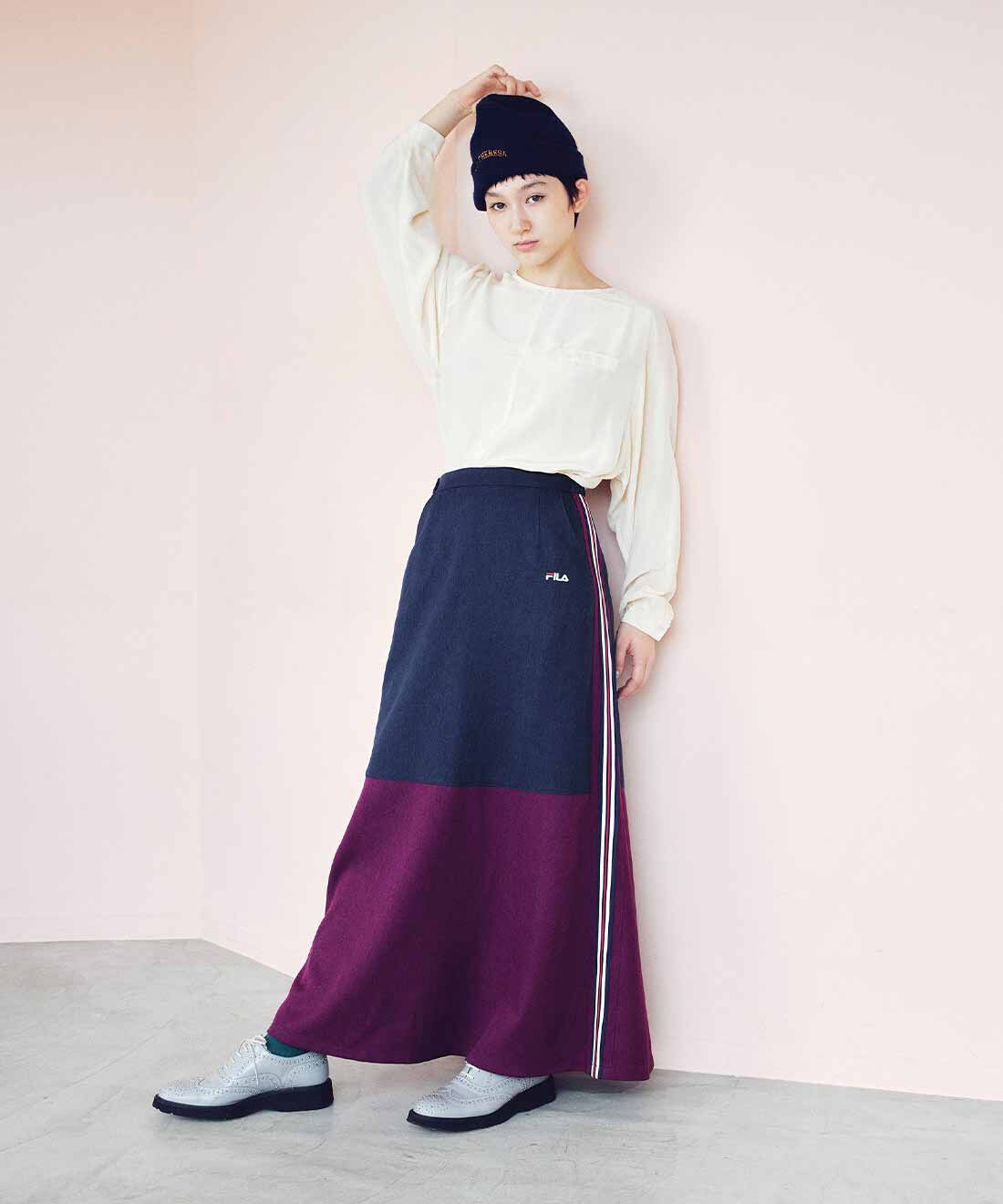 FILA for MEDE19F 大人も着られるストライプラインのスカート