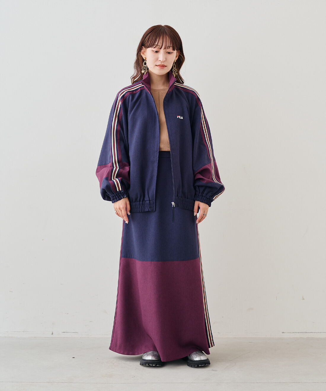 FILA for MEDE19F 大人も着られるストライプラインのスカート