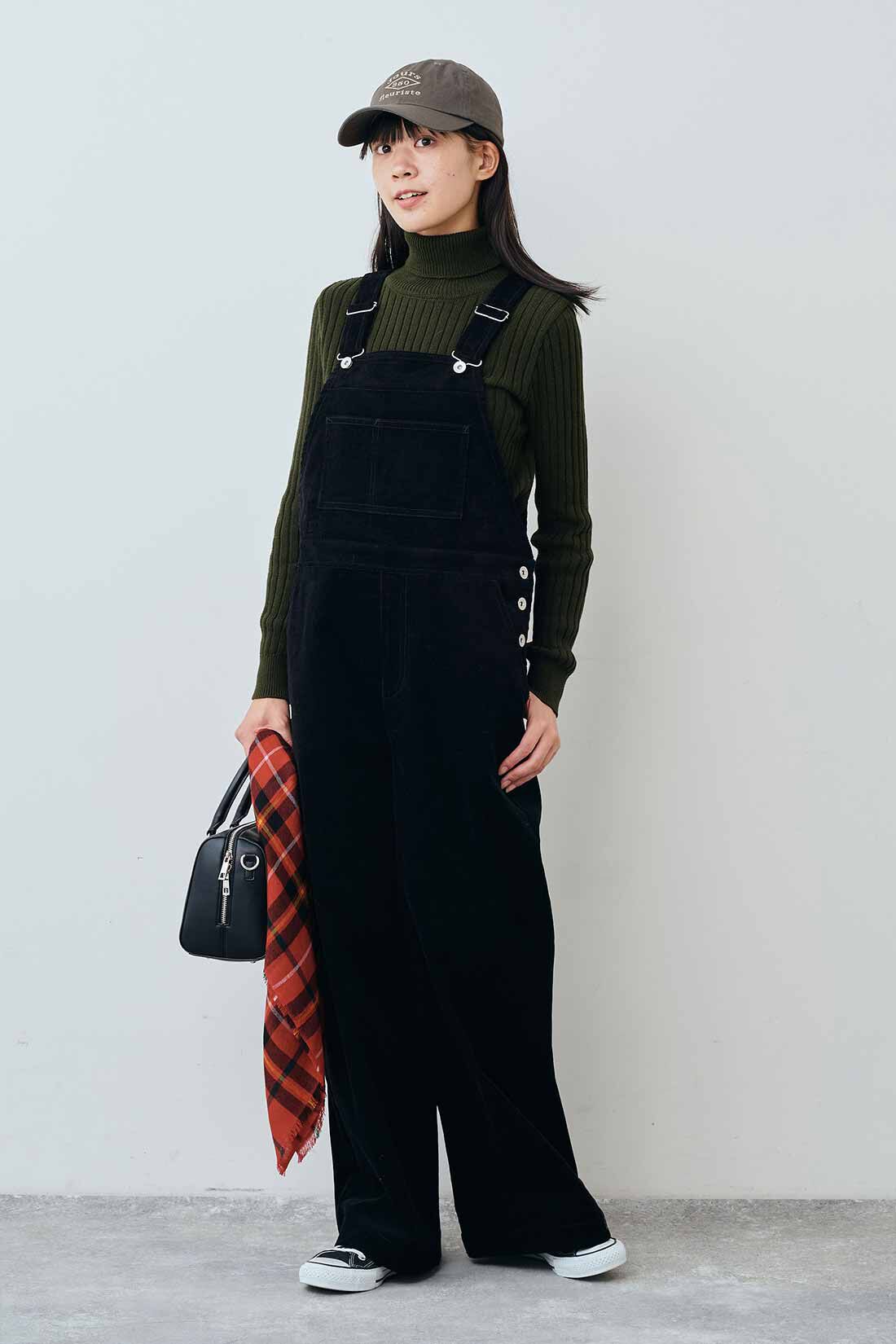 THREE FIFTY STANDARD コーデュロイオーバーオール〈ブラック〉｜THREE