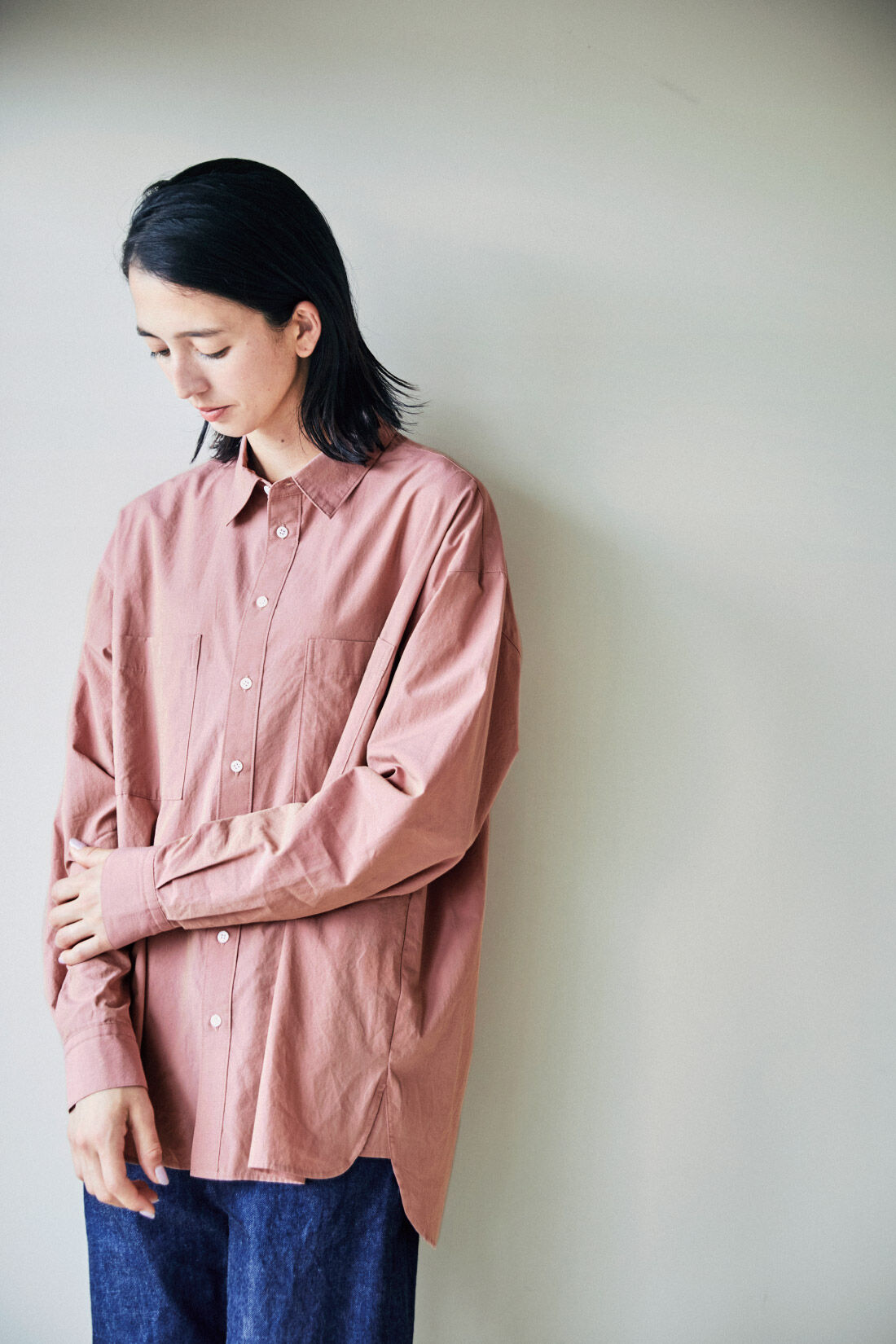 THREE FIFTY STANDARD 先染めのピンクシャツ｜THREE FIFTY STANDARD