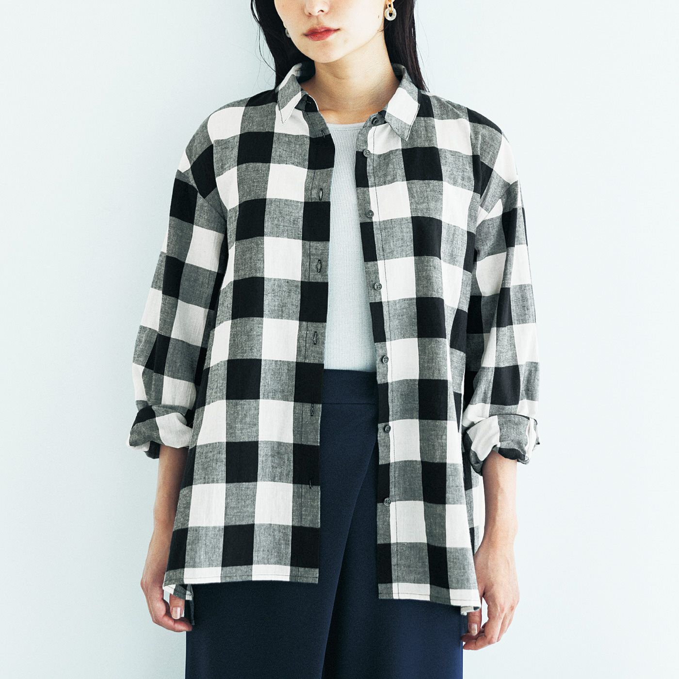 el：ment 播州織の風合いを愉（たの）しむ ギンガムチェックのバック