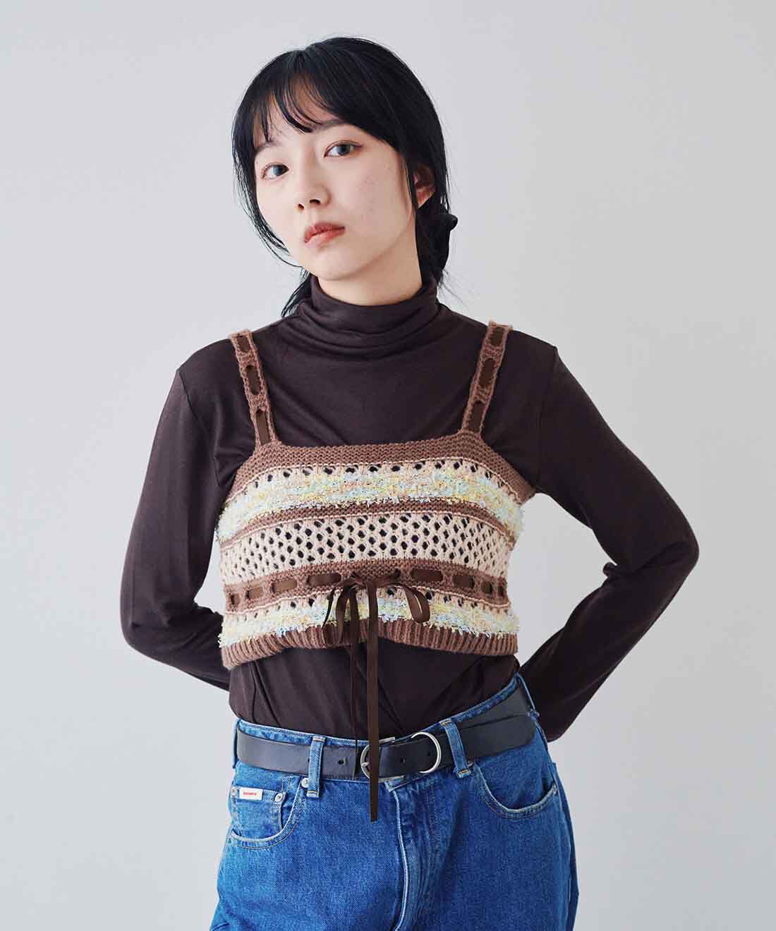 SAKURA MIYAWAKI × Couturier ニットビスチェ〈ブラウンミックス