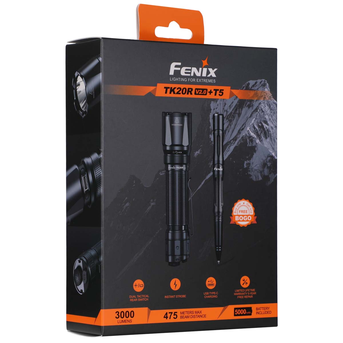 Fenix TK20R V2.0 Rechargeable Tac Flashlight - Fenix Lighting