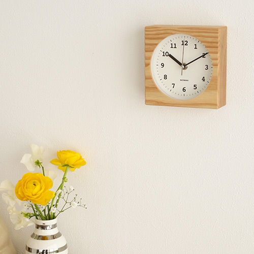 加藤木工 カトモク KATOMOKU Dual use clock 4 ナチュラル 掛け