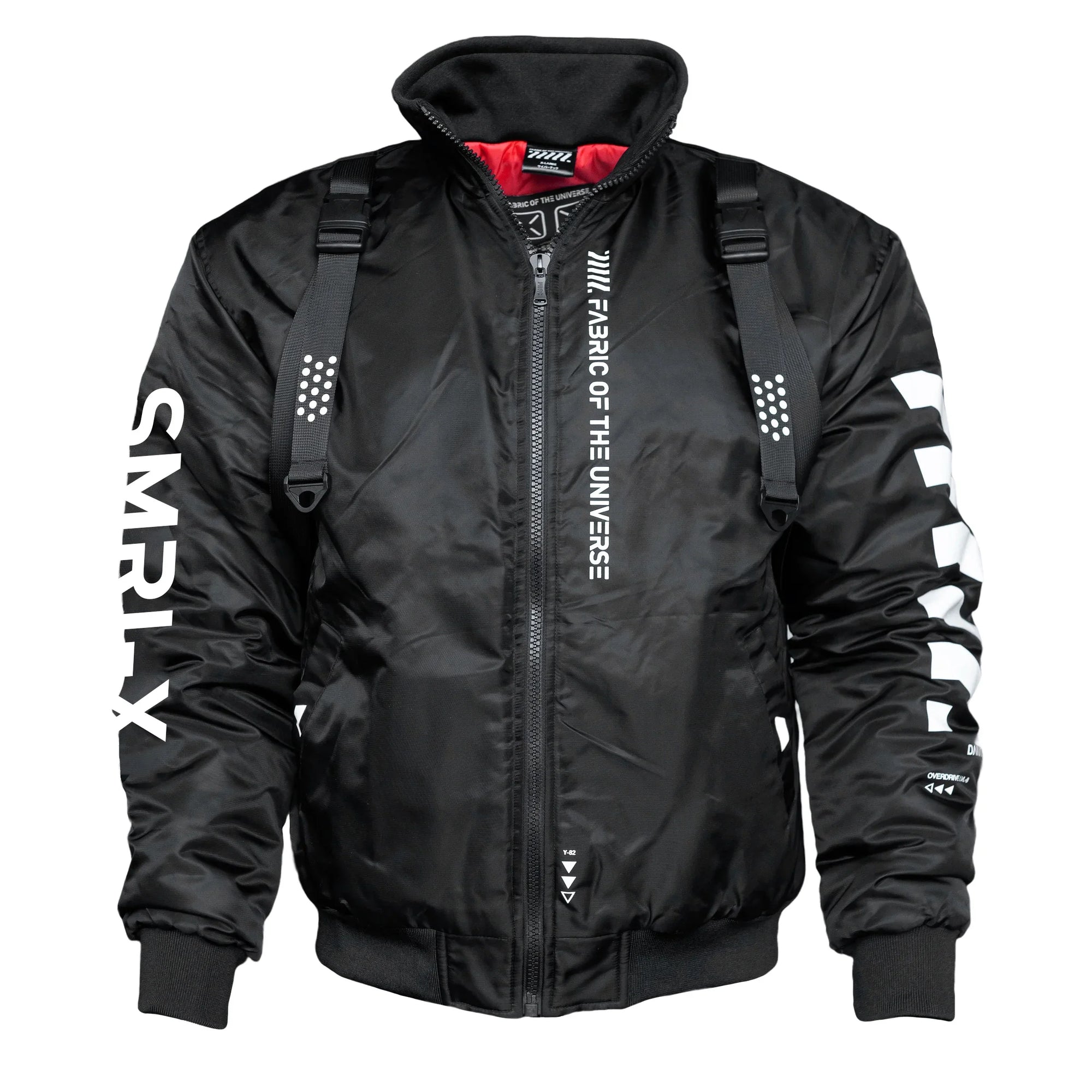 SMRI-X Black Bomber Jacket - Fabric of the Universe
