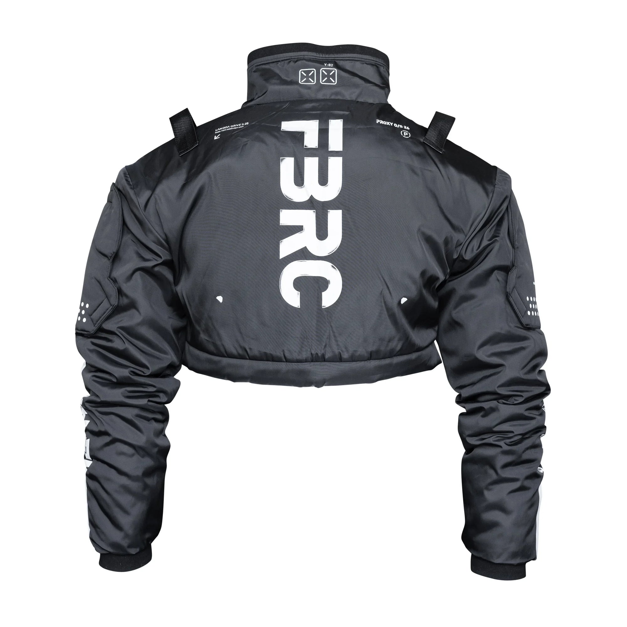 CRB-003 Black Crop Bomber Jacket - Fabric of the Universe