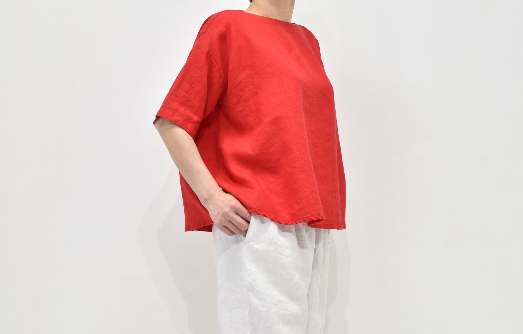 リネン 五分袖ブラウス | ウェア | FABRIC'S（ファブリックス）