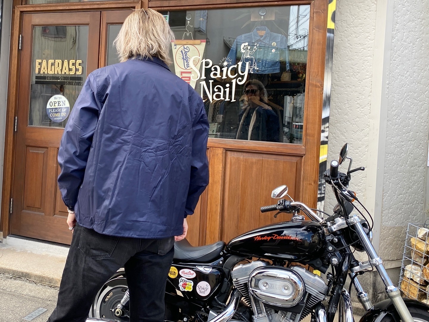 PORKCHOP ポークチョップ 裏ボアコーチジャケット ネイビー Lサイズ