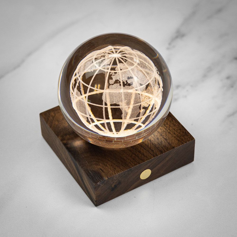 Gingko Design Amber Crystal Light - World Globe | Lighting at Far