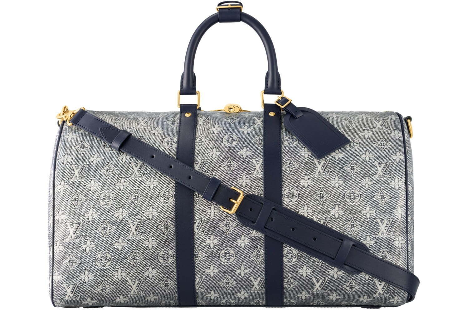 ルイ・ヴィトン新作トラベルバッグ、“ラメ煌めくキャンバス×紺レザー