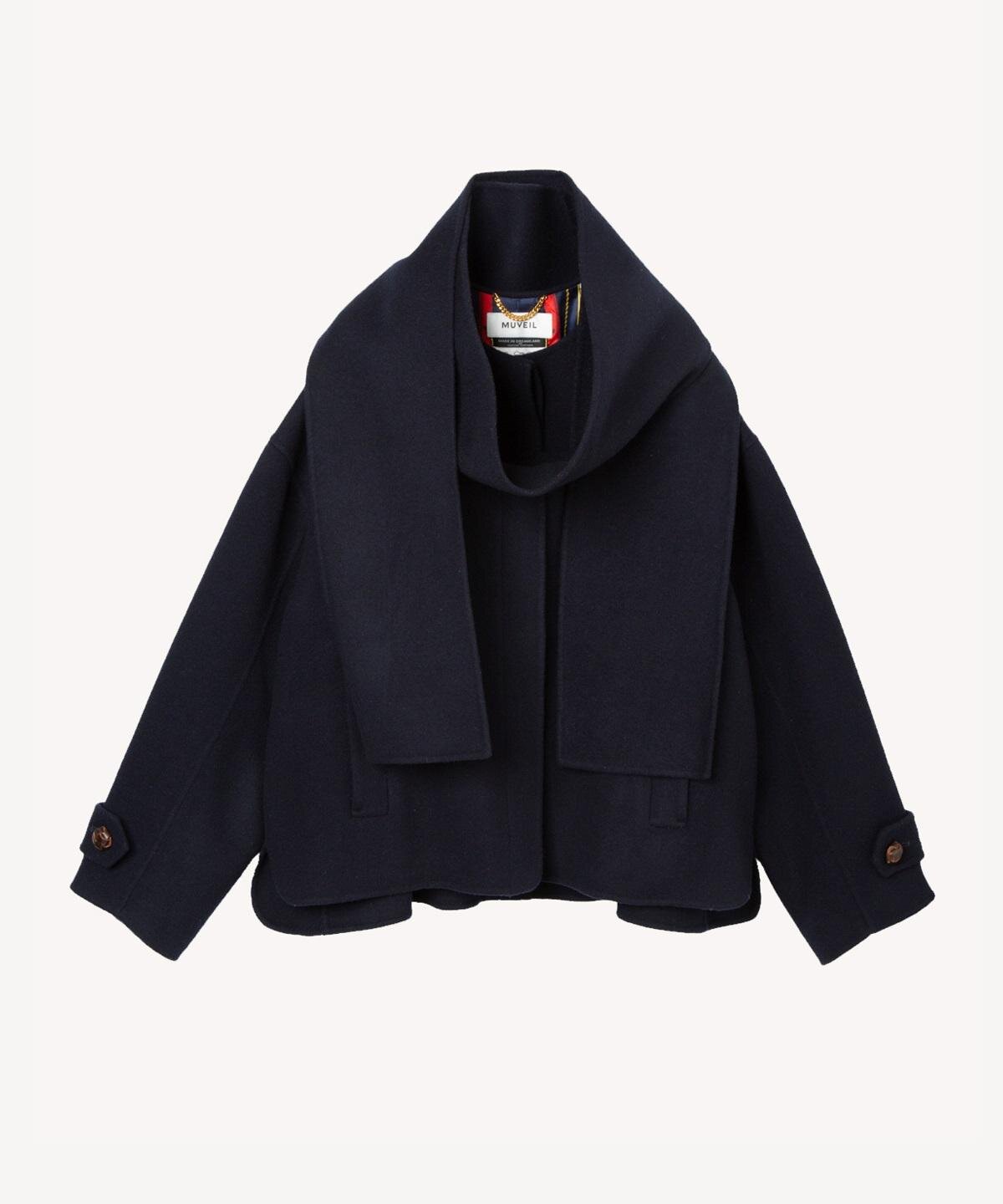 ミュベール25年秋冬、“リス”主役のスカーフ柄カーディガン＆花柄ファー