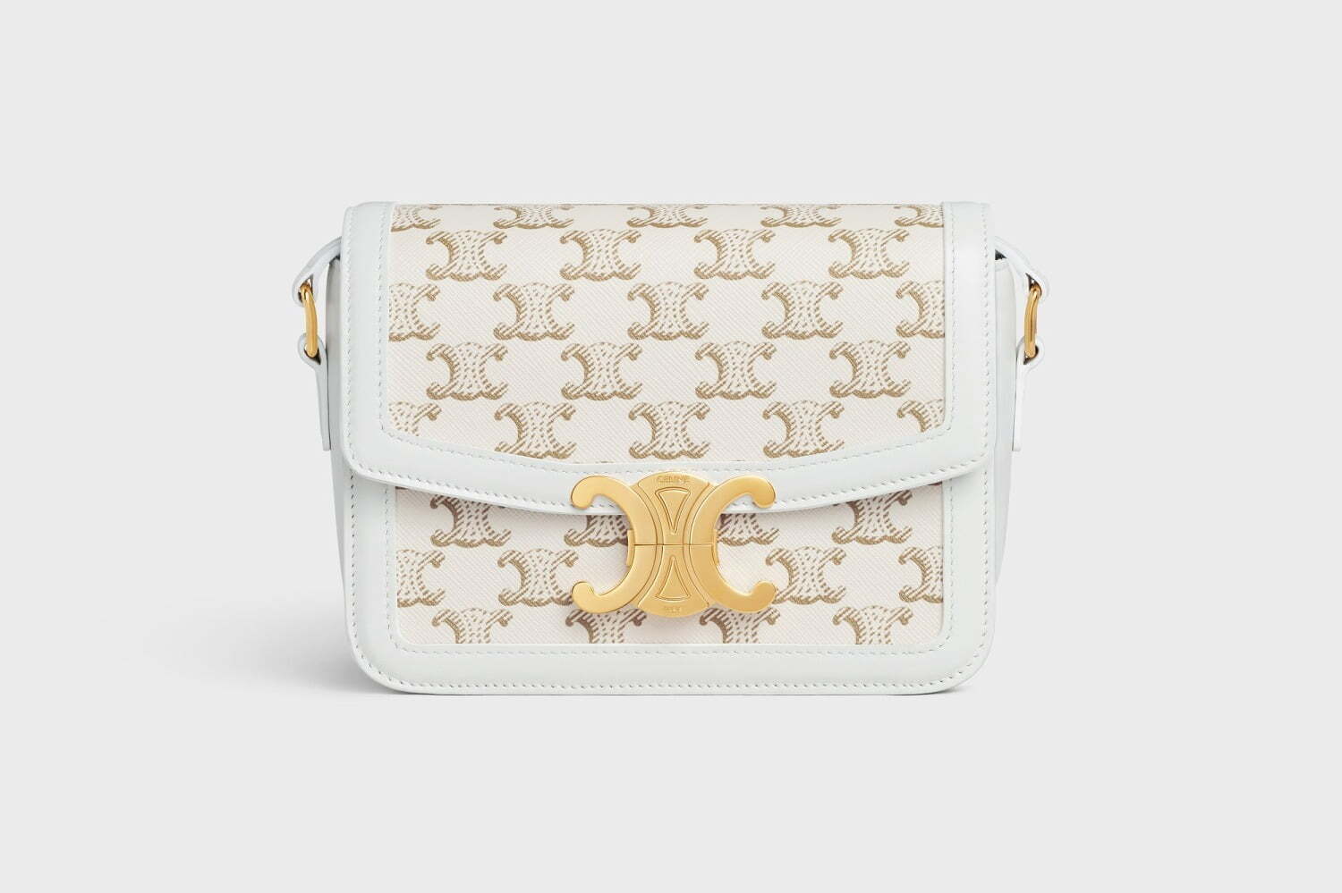 セリーヌ「トリオンフ キャンバス」バッグに新色ホワイト、“凱旋門の