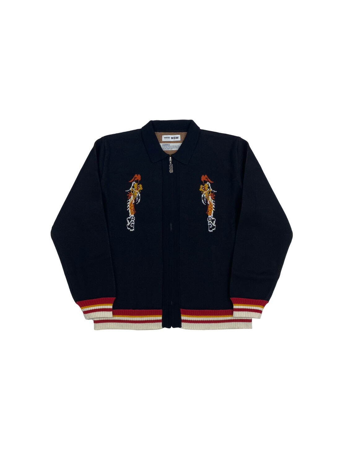 ティー×ダイリクのコラボウェア、“虎と龍”あしらったニットポロや国旗