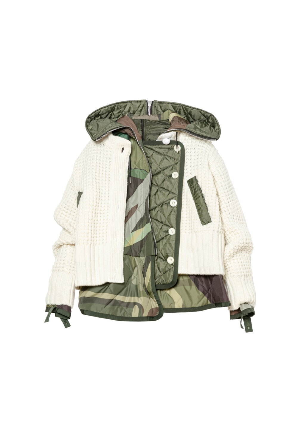 sacaiから“KAWSのアートを着る”マルチカラー＆カモフラージュ色の