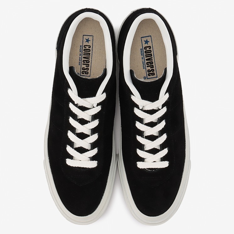 コンバースのテニスシューズ”ヒールスター”復刻、踵の1つ星×スエード