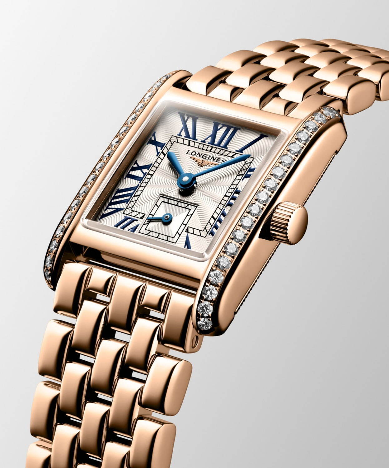 ロンジン“長方形ケース”腕時計「ミニ ドルチェヴィータ」ダイヤモンド