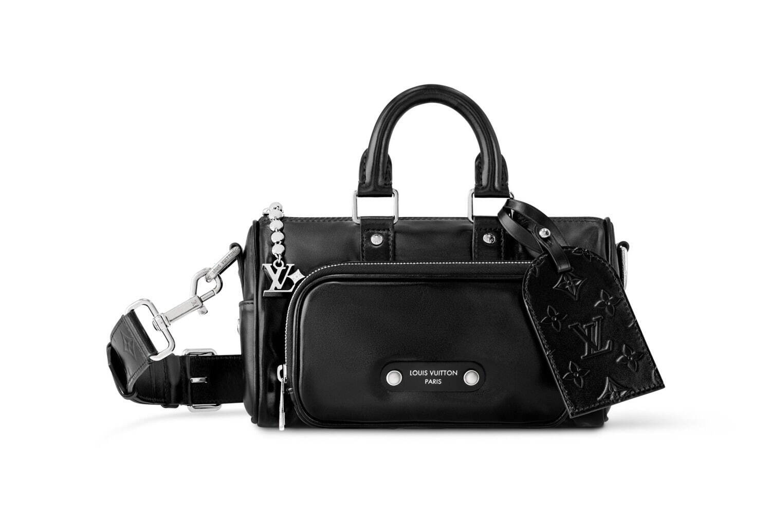 ルイ・ヴィトン“ブラックレザー”のメンズショルダーバッグ、煌めくLV