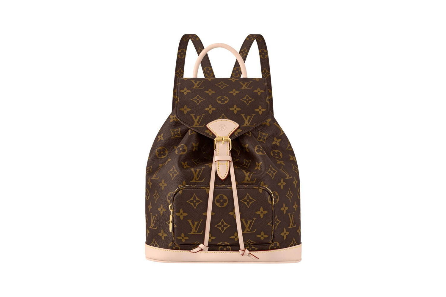 ルイ・ヴィトンのバックパック「モンスリ」淡いピンクのレザー