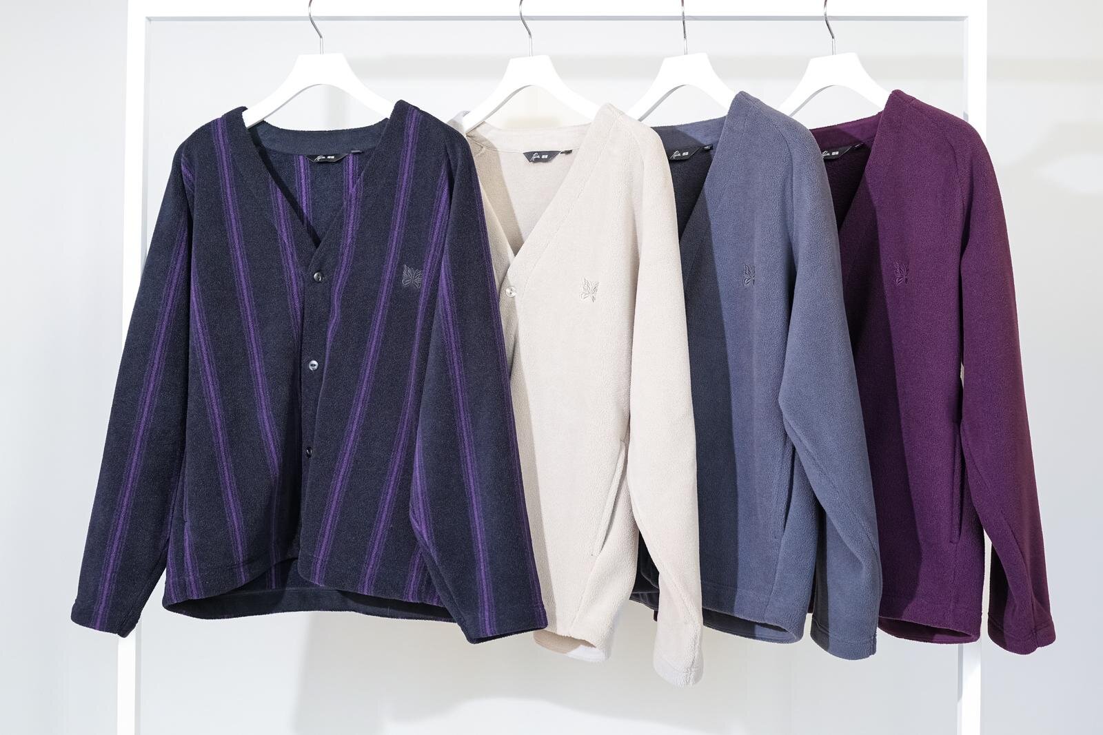 ユニクロ×ニードルズ、“パピヨンロゴ入り”フリースカーディガンや