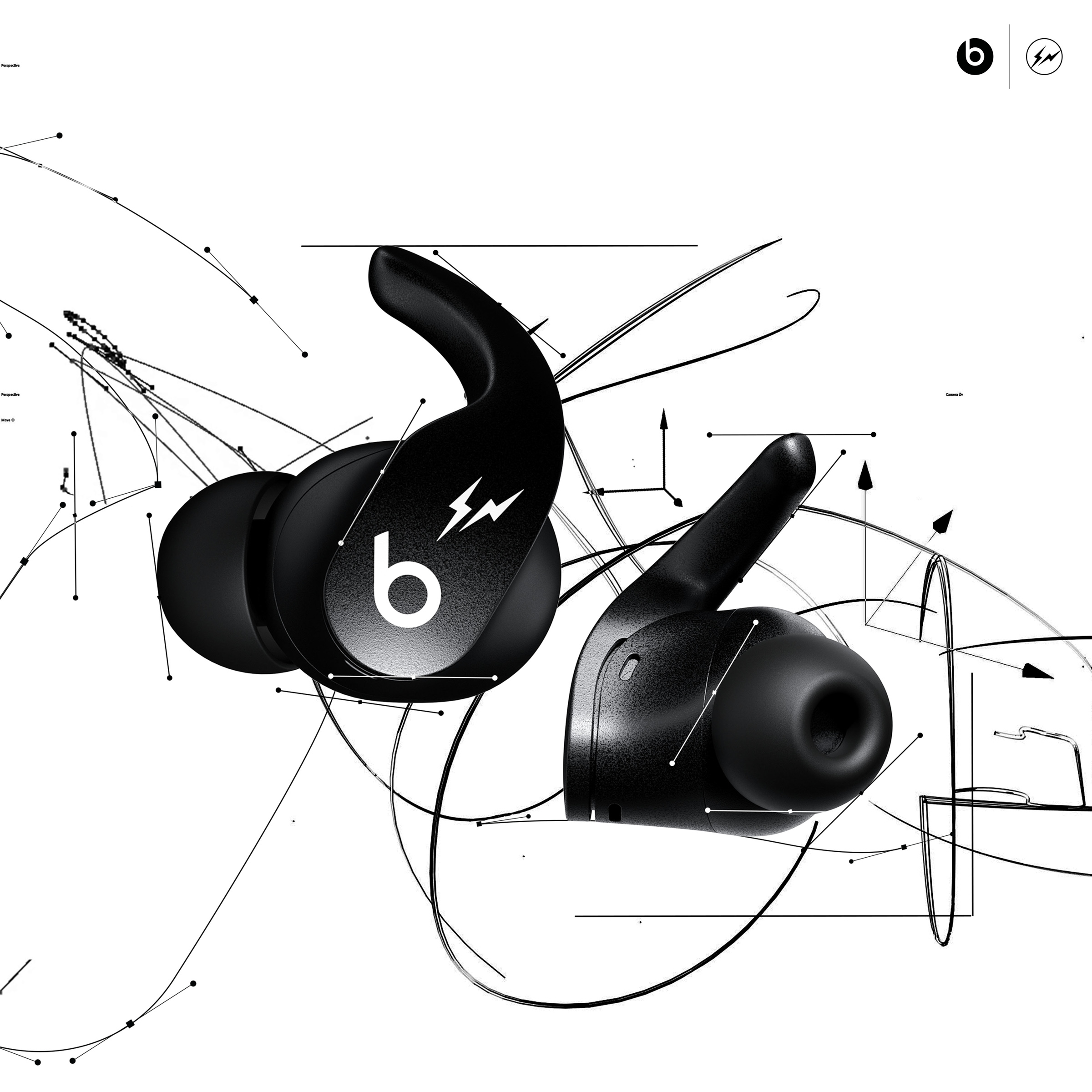 ビーツが「フラグメント」とコラボ イヤーパッドに稲妻モチーフをデザイン