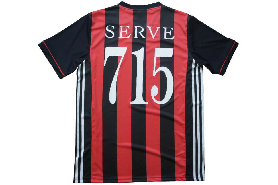 ACミラン ホーム 半袖 ユニフォーム様な赤と黒のゲームシャツのチーム