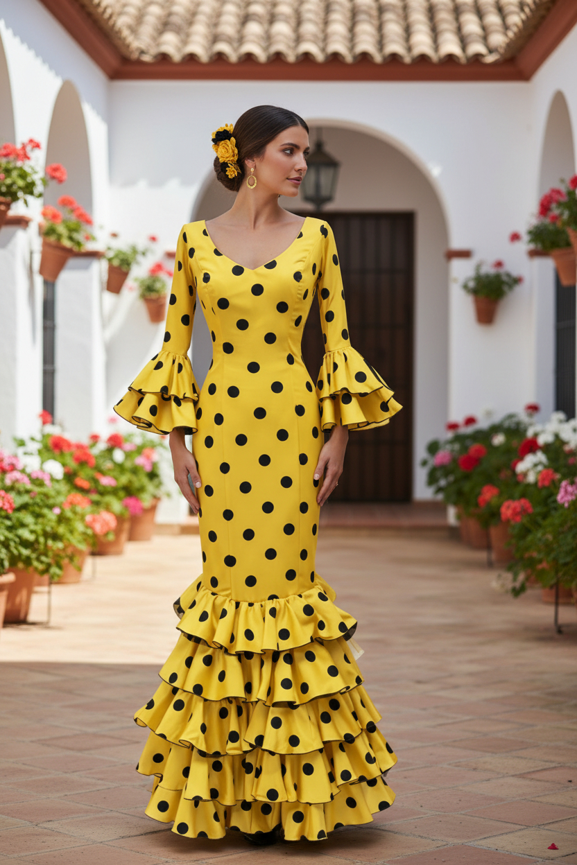 フラメンコドレス 黄色 カルメラモデル サイズ40 | FlamencoExport