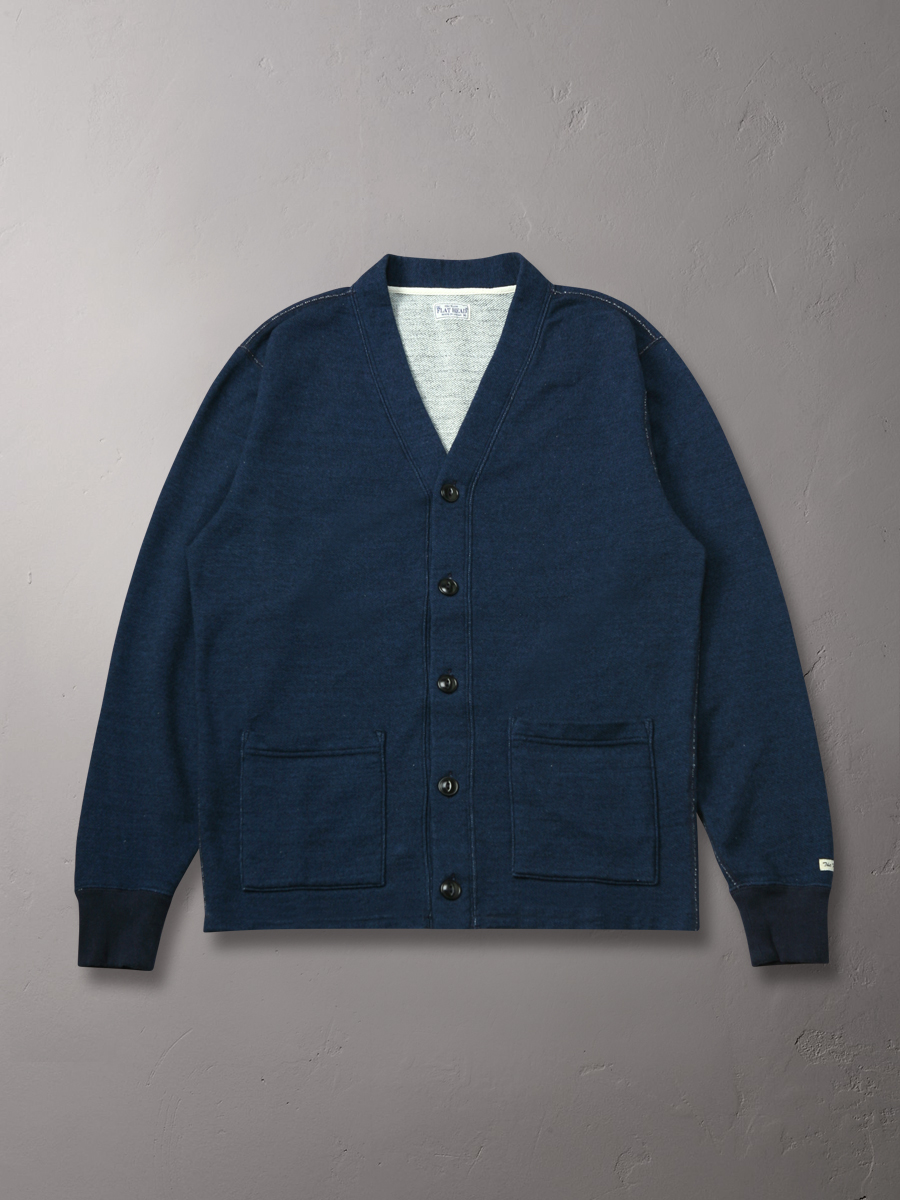 インディゴ スウェット カーディガン FN-MIB-001 | THE FLAT HEAD