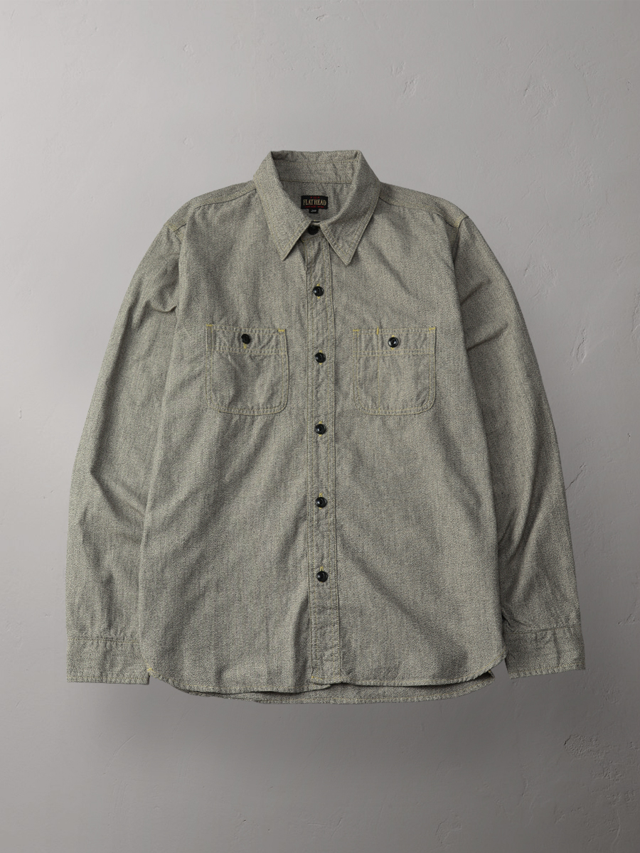 ツイステッド ヘザーワークシャツ FN-SCK-007L | THE FLAT HEAD
