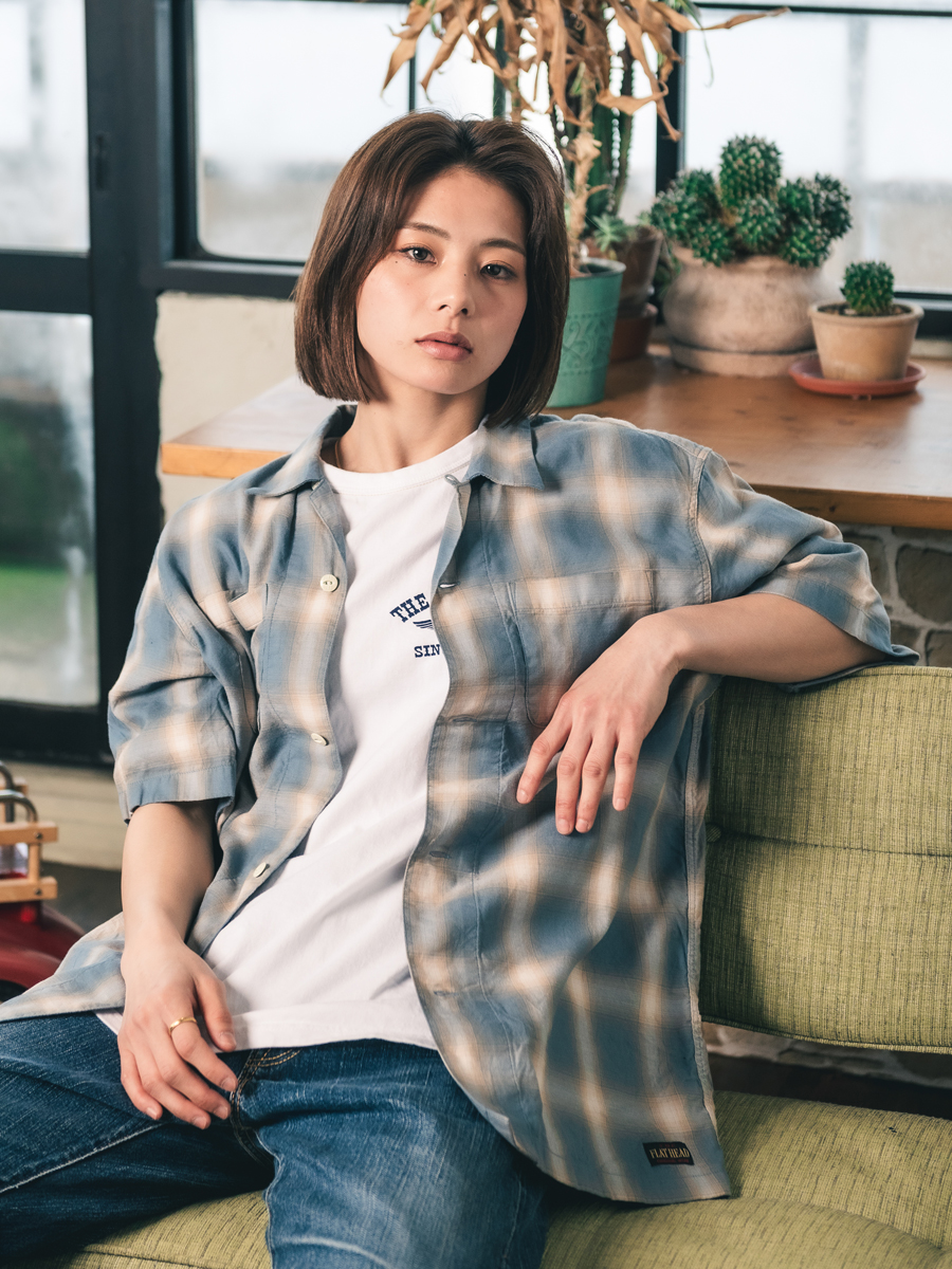 オンブレチェック 半袖シャツ FN-SCR-015S | THE FLAT HEAD