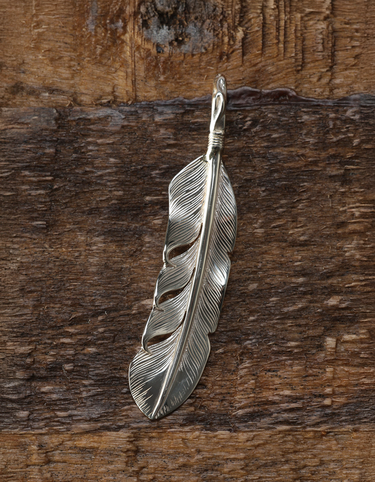 シルバー フェザー ペンダントトップ Mサイズ FN-JP-202 | THE FLAT HEAD