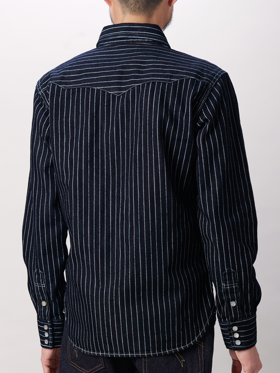 10oz デニム ウォバッシュ ウエスタンシャツ FN-SDW-701L | THE FLAT HEAD