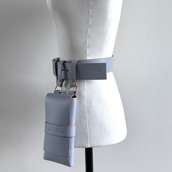 ARCHIVAL DOUBLE POCKET BELT LIGHT GREY / SMALL - Fleet Ilya