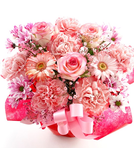 開店祝いの花＞フラワーアレンジメント *ラブリーピンク