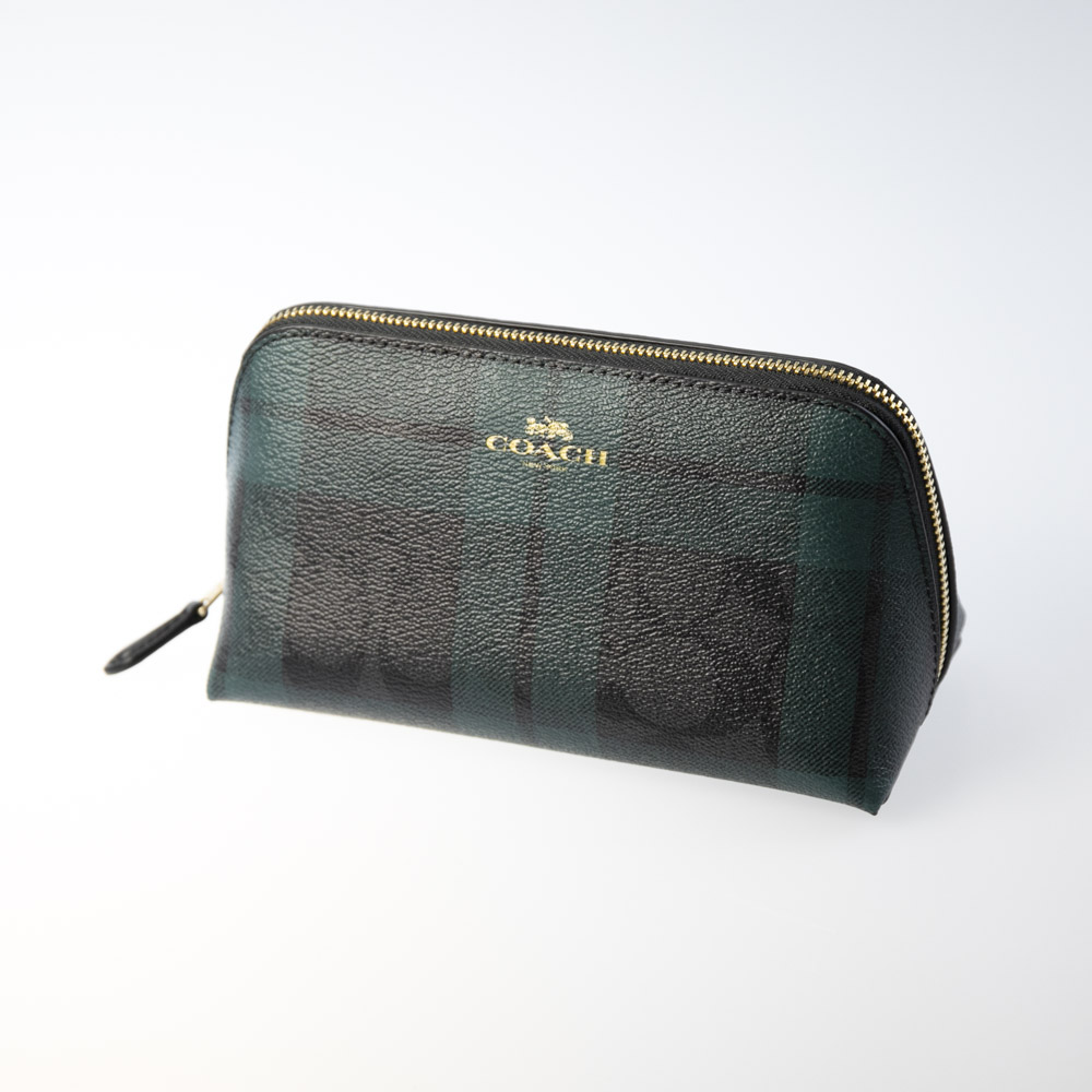 コーチ COACH ポーチ PVCシグネチャーフィールドプレイドプリント