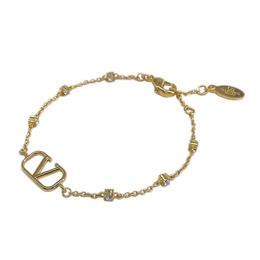 ヴァレンティノ VALENTINO Vロゴ シグネチャー メタル×スワロフスキー