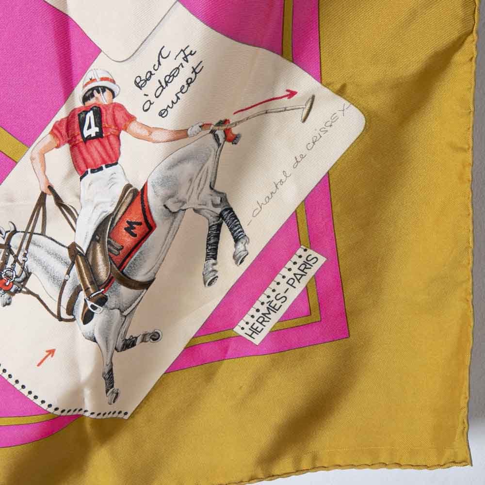 ヴィンテージ・中古】エルメス HERMES カレ90 シルクスカーフ POLO柄