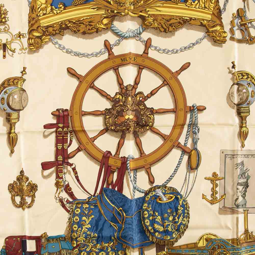 ヴィンテージ・中古】エルメス HERMES カレ90 シルクスカーフ MUSEE