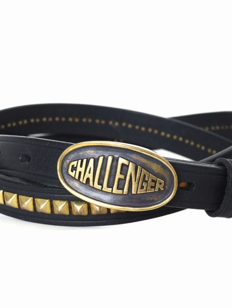 CHALLENGER / LEATHER BELT -SILVER-