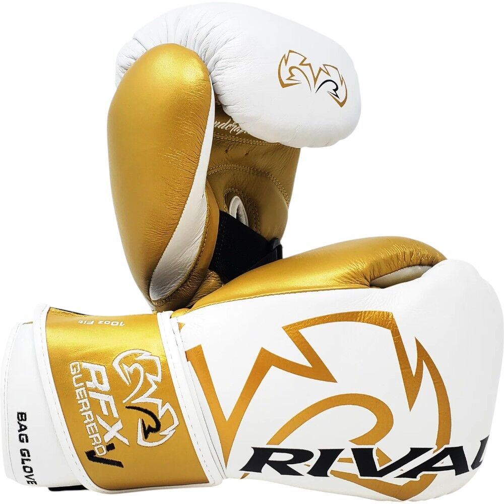 Rival RFX-Guerrero-V SF-H White/Gold Bag Gloves at FightHQ