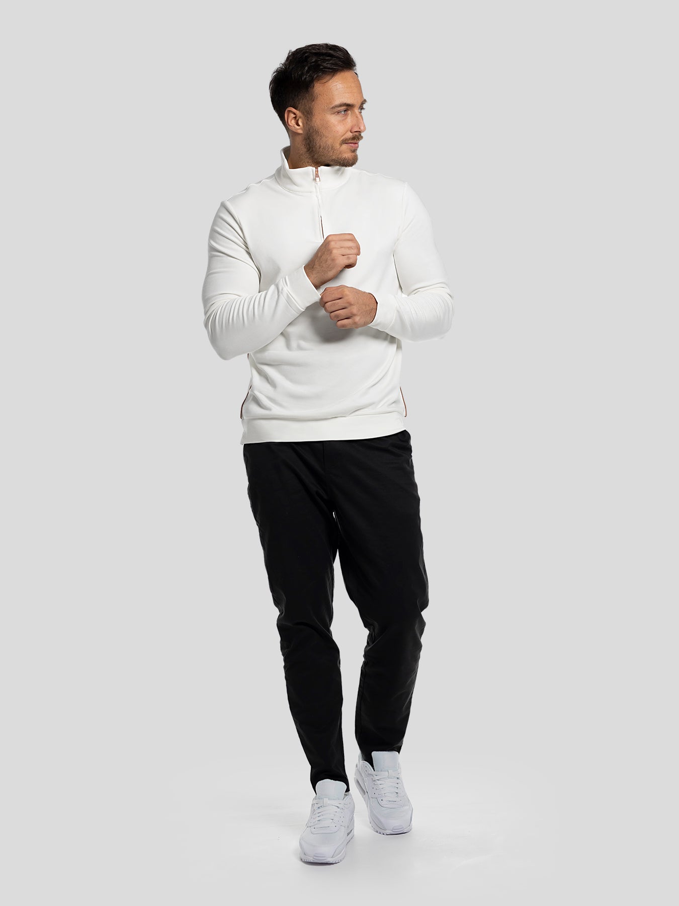 Fioboc Men's Comfy Quarter Zip Mock Neck Sweatshirt Mens Turtleneck