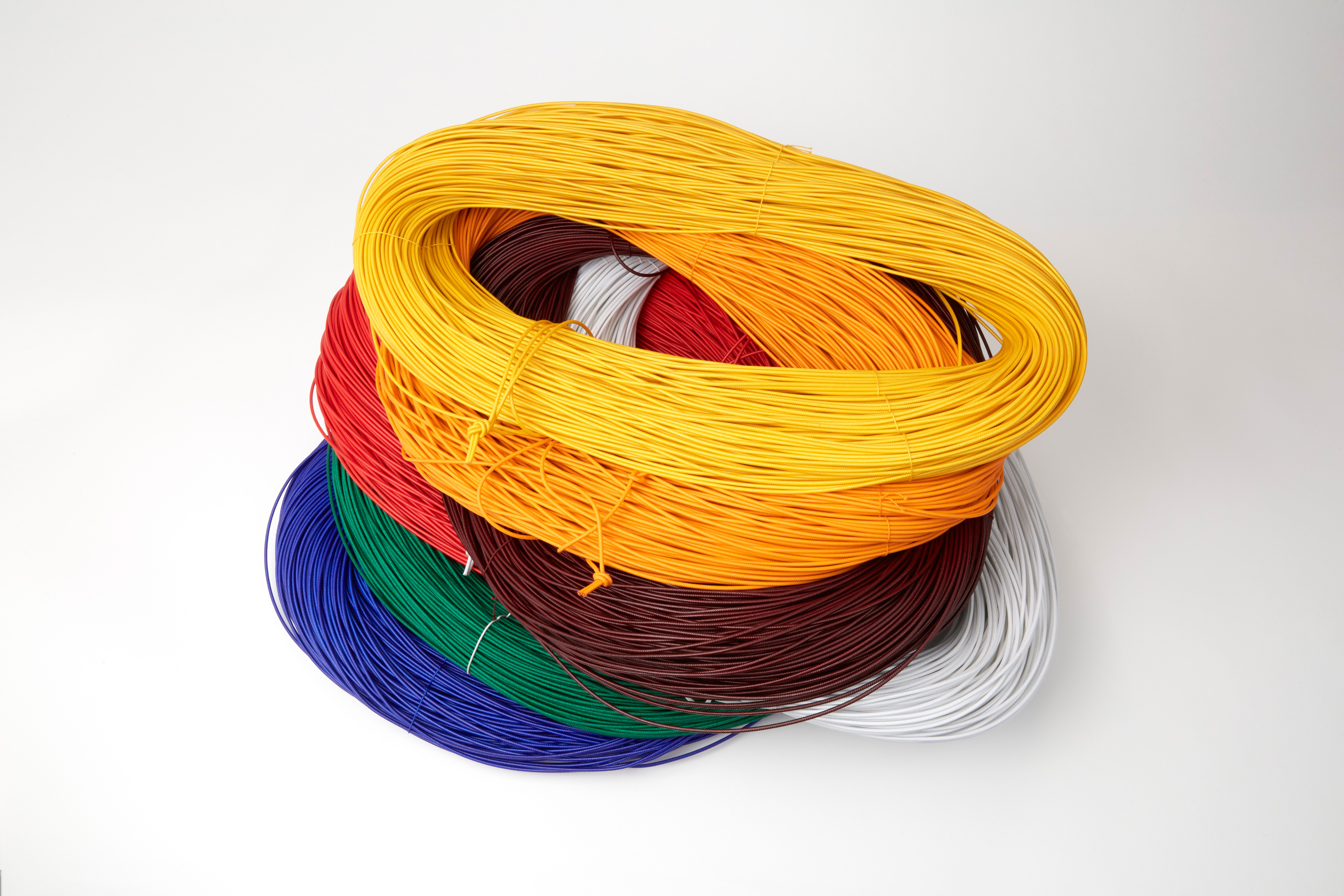 ナイロンコード（鉛芯入）（蛍光白/黄/オレンジ/緑/赤/青/茶より選択