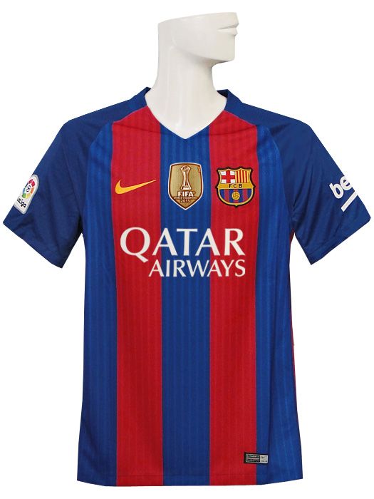 ナイキ) NIKE/16/17バルセロナ/ホーム/半袖/カタール航空+2015FIFA