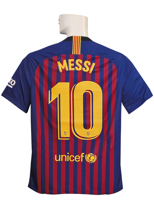 ナイキ) NIKE/18/19バルセロナ/ホーム/半袖/メッシ/LFP優勝バッジ