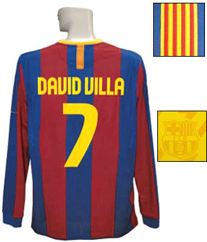 ナイキ/10/11バルセロナ/ホーム/長袖/ダビド・ビジャ サッカーショップ